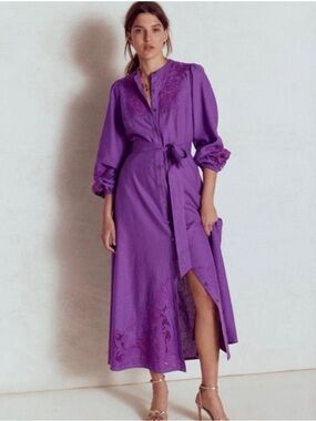 Boden “Mae” Linen Blend Shirt Dress 6P